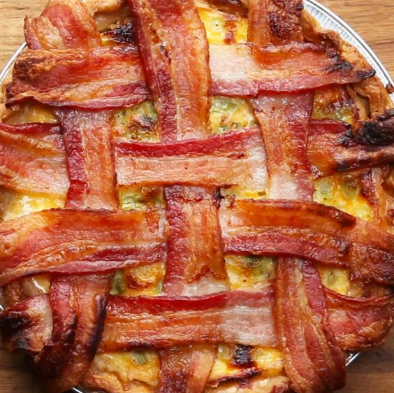 Bacon Lattice Breakfast Pie