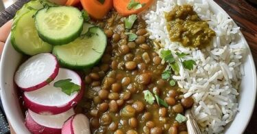 Vegan Whole Brown Lentils Curry